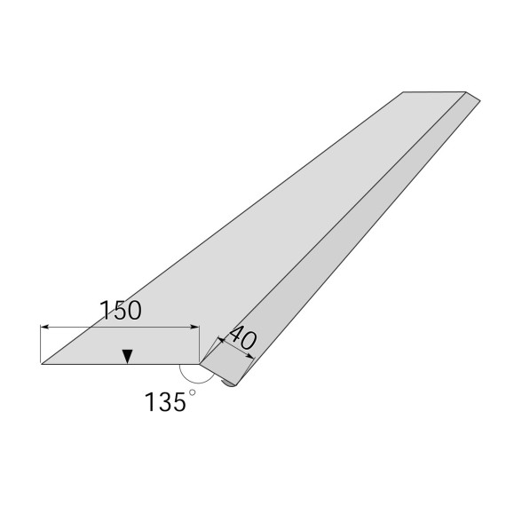 Fotplåt 150x40 mm, mått (mm)