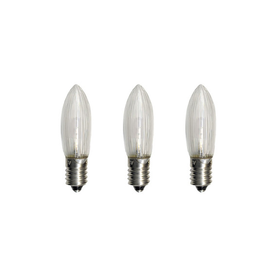 Topplampa LED E10 10-55V klar, 3-pack